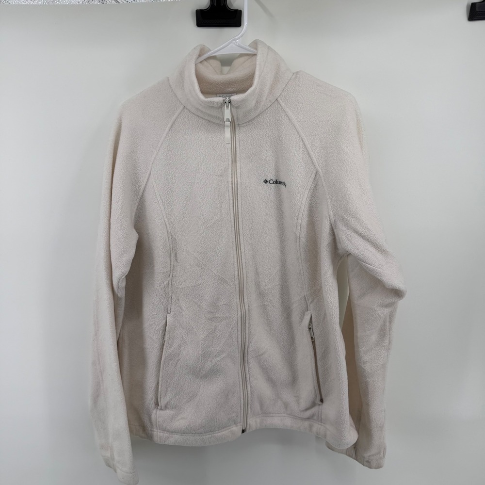Columbia Womens XL6445 Benton Springs Full Zip Fleece‎ Jacket Cream XL